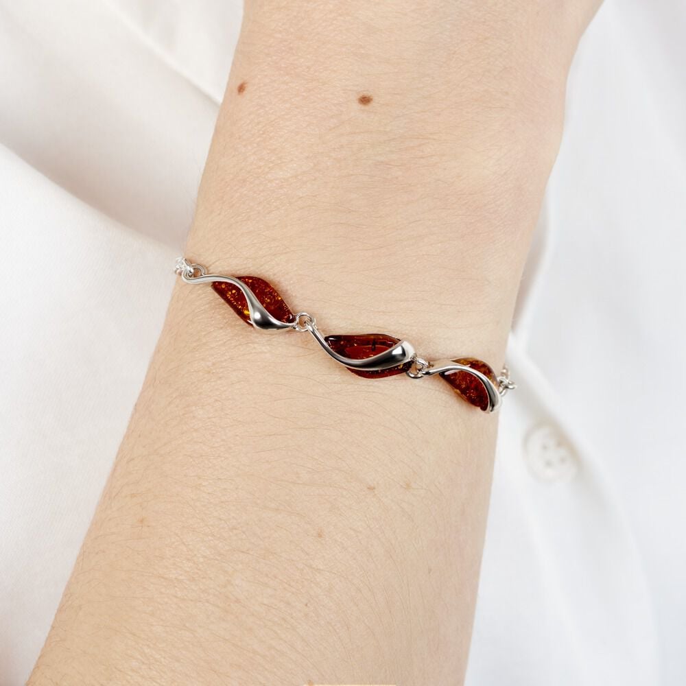 Bracelet Argent Blanc Eve-liseae Ambre - Bracelets chaînes Femme | Marc Orian