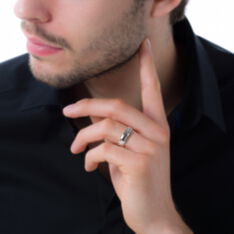 Bague Acier Blanc John - Bague fantaisie Homme | Marc Orian