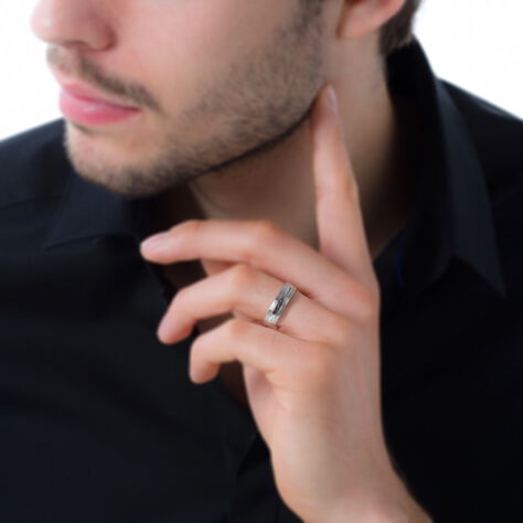 Bague Acier Blanc John - Bague fantaisie Homme | Marc Orian