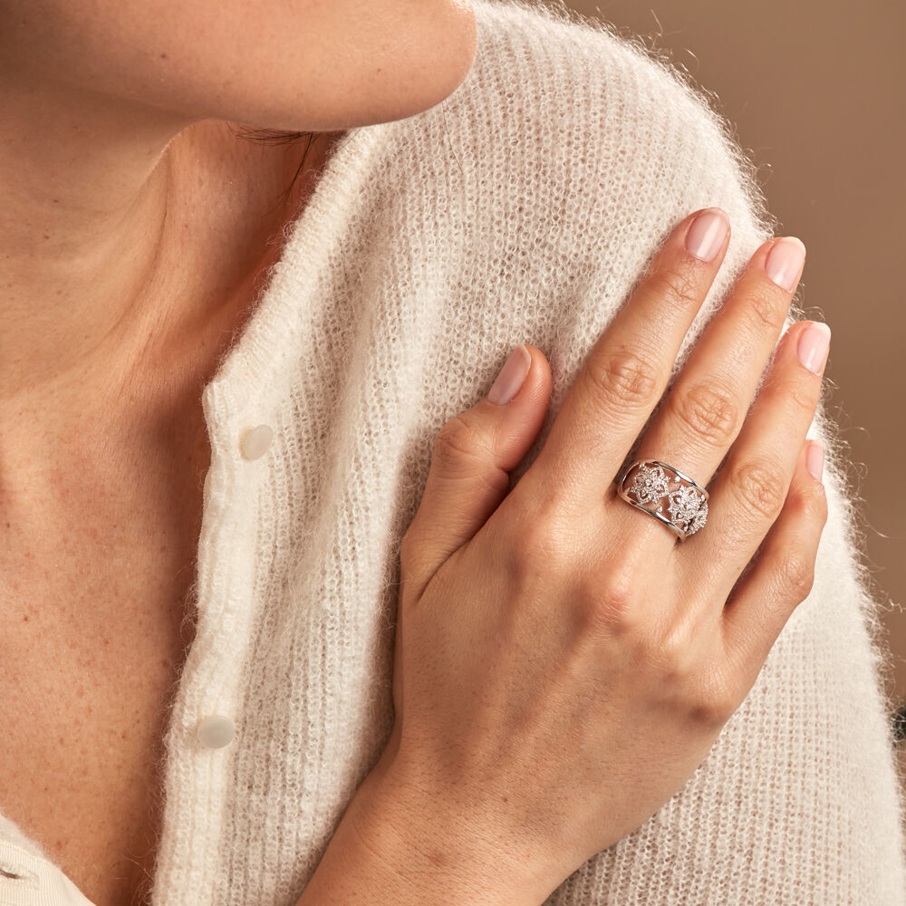 Bague Ros&eacute;e Or Blanc Diamant - Bagues pierres pr&eacute;cieuses Femme | Marc Orian