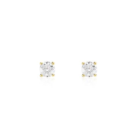 Boucles D'oreilles Puces Or Jaune Aphrodite Diamants - Puces Femme | Marc Orian