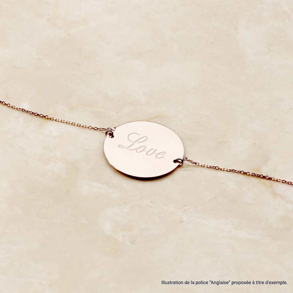 Bracelet Coeur Gravable Or Rose - Bracelets chaînes Femme | Marc Orian