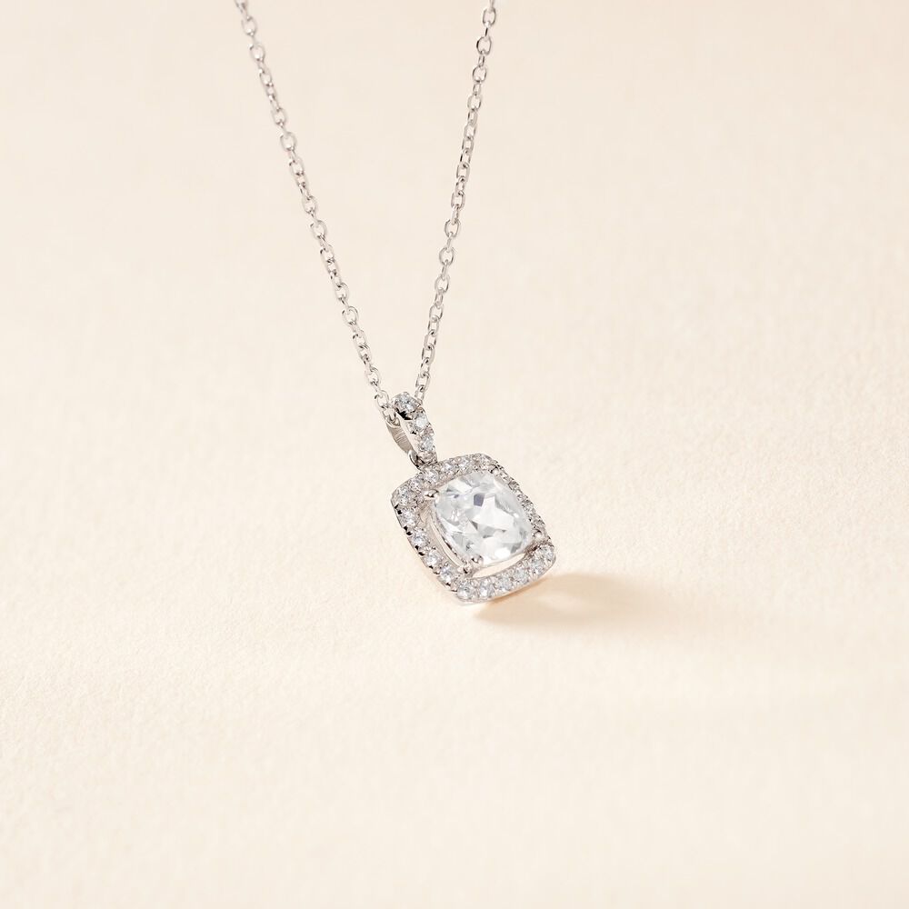 Collier Adrienne Or Blanc Oxyde De Zirconium - Colliers avec pierres Femme | Marc Orian