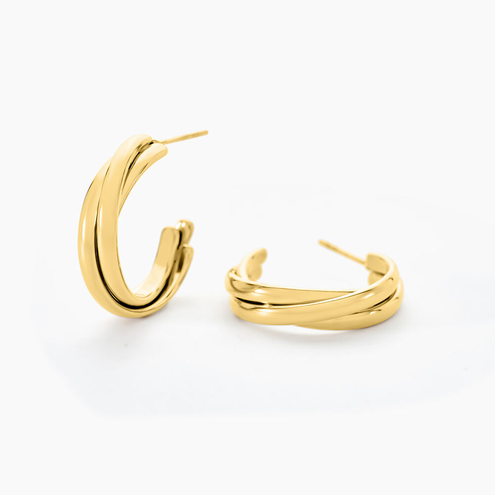 Créoles Myriane Acier Doré - Nouveautés Femme | Marc Orian