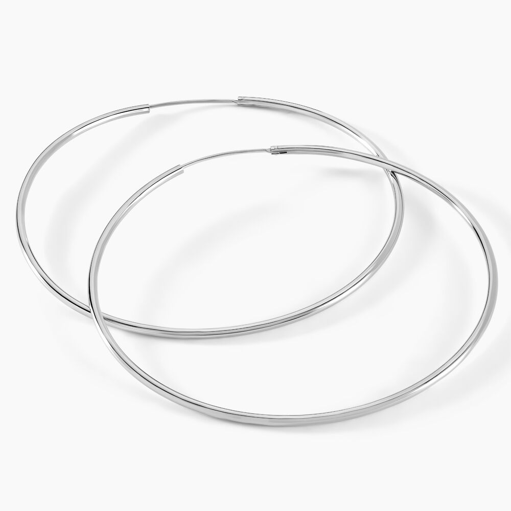 Créoles Argent Blanc Olympia - Grosses créoles Femme | Marc Orian
