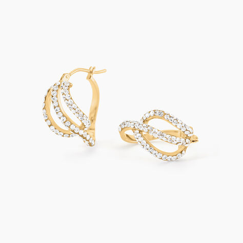 Créoles Hewie Or Jaune Strass - Créoles Femme | Marc Orian