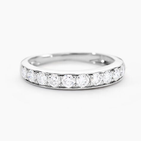 Alliance Rhea Ld Platine Blanc Diamant Synth&eacute;tique - Alliances avec pierres Femme | Marc Orian
