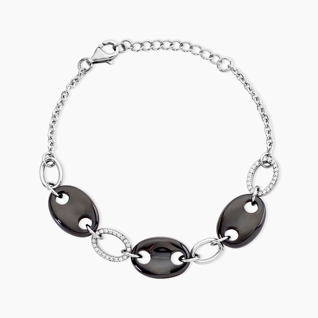 Bracelet Hattie Argent Blanc C&eacute;ramique Et Oxyde De Zirconium - Bracelets fantaisie Femme | Marc Orian