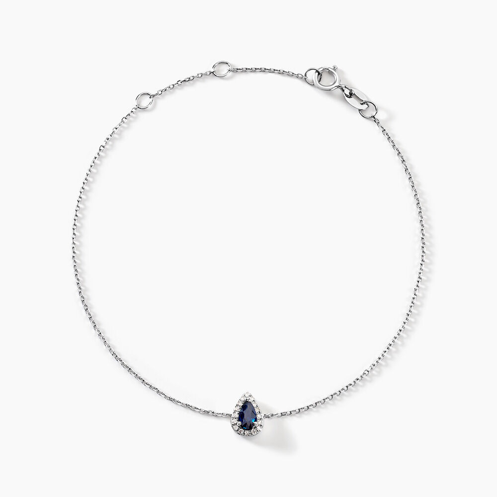 Bracelet Juliettina Or Blanc Saphir Et Diamant - Bracelets chaînes Femme | Marc Orian