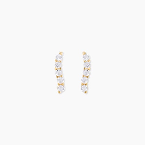 Boucles D'oreilles Pendantes Dahina Or Jaune Oxyde De Zirconium - Pendantes Femme | Marc Orian