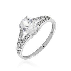 Bague Solitaire Or Blanc Regis Oxyde De Zirconium - Bagues Solitaire Femme | Marc Orian