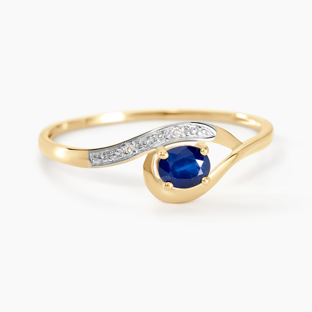 Bague Sagesse Or Jaune Saphir Et Diamant - Solitaires Femme | Marc Orian