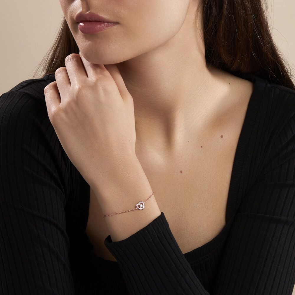 Bracelet Gino Argent Rose Oxyde De Zirconium - Bracelets chaînes Femme | Marc Orian