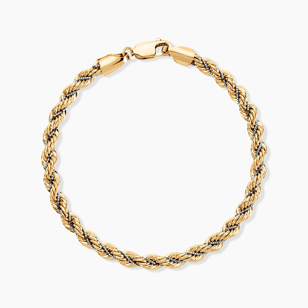Bracelet Cordelia Maille Corde Et Venitienne Or Bicolore - Bracelets mailles Femme | Marc Orian