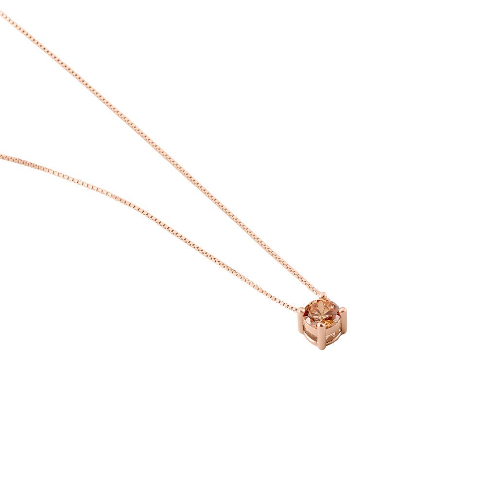 Collier Solitaire Argent Rose Rio Santa Teresa Oxyde De Zirconium - Colliers solitaires Femme | Marc Orian