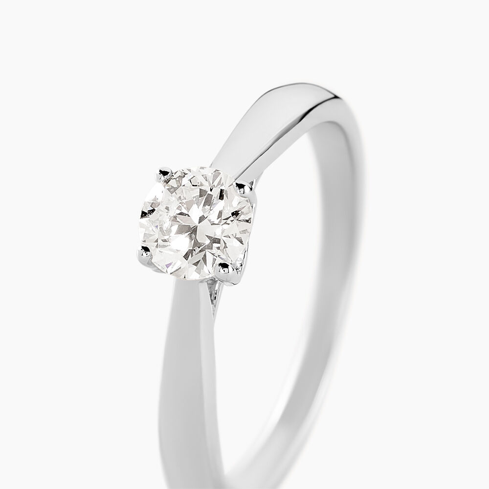 Bague Solitaire Vicoeuria Or Blanc Diamant Synth&eacute;tique - Parures de mariage Femme | Marc Orian