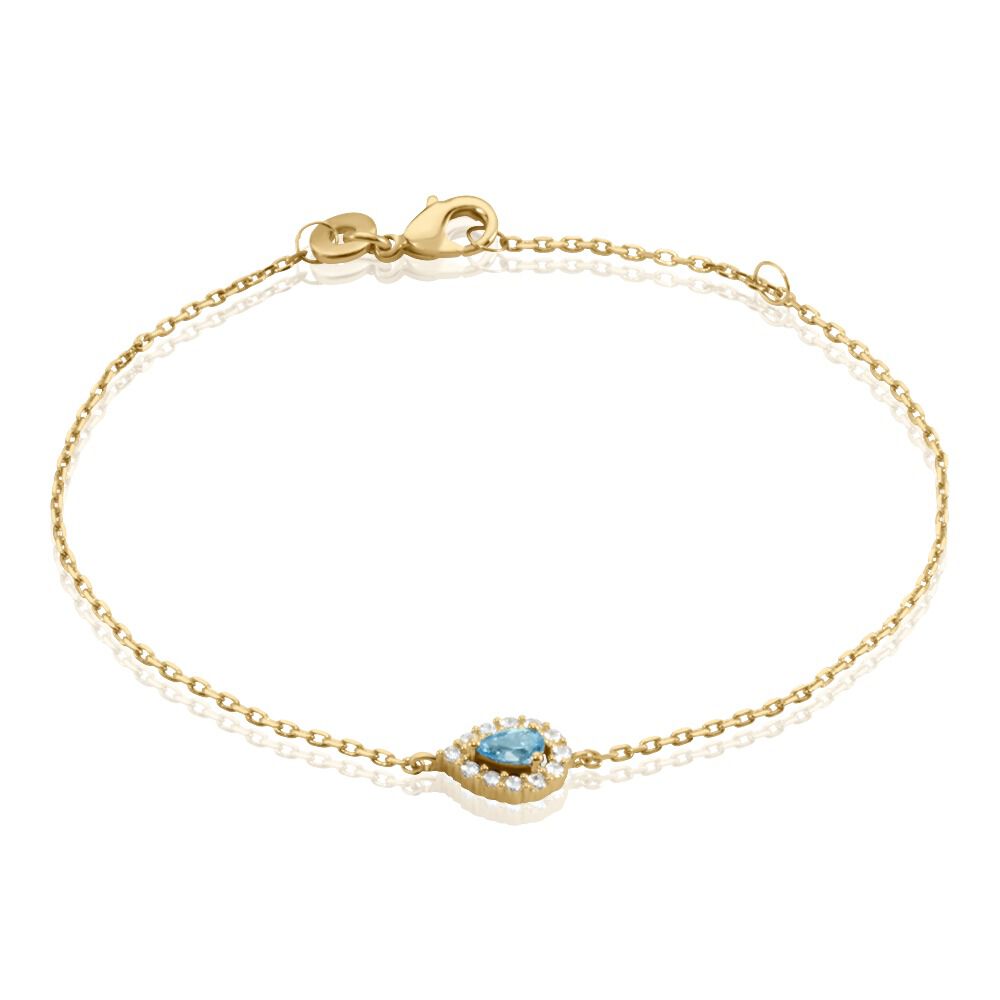 Bracelet Zihna Plaqué Or Jaune Pierre De Synthèse Oxyde - Bracelets chaînes Femme | Marc Orian