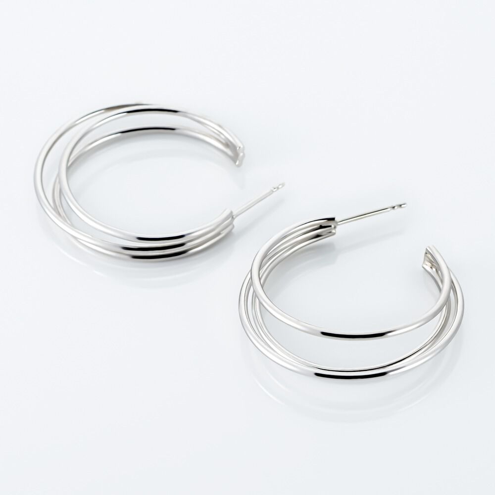 Créoles Argent Blanc Jukka - Créoles Femme | Marc Orian