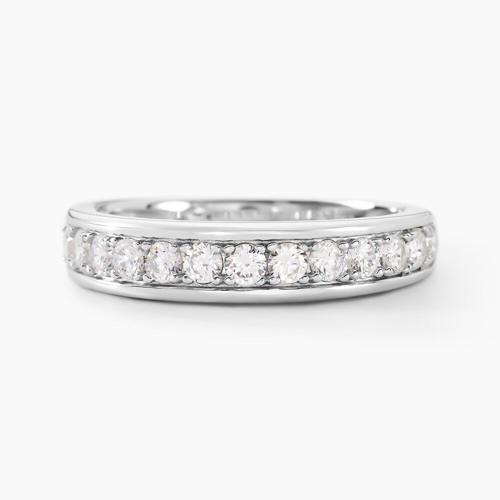 Demi Alliance Heket Argent Blanc Oxyde De Zirconium - Bagues avec pierre Femme | Marc Orian