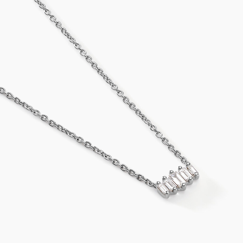 Collier Gal Argent Blanc Diamant Synth&eacute;tique - Colliers avec pierres Femme | Marc Orian