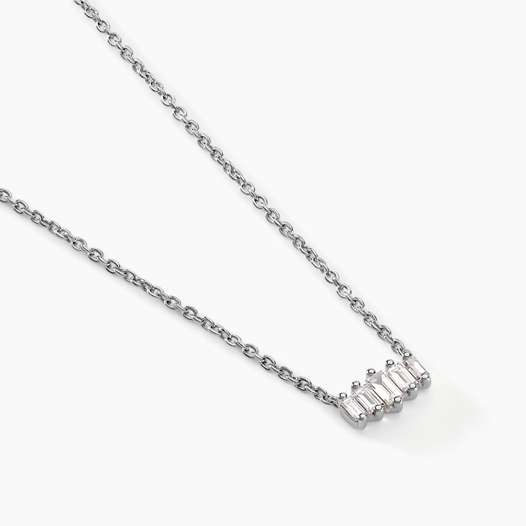 Collier Gal Argent Blanc Diamant Synth&eacute;tique - Colliers avec pierres Femme | Marc Orian