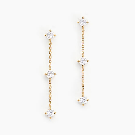 Boucles D'oreilles Pendantes Ethere Or Jaune Oxyde De Zirconium - Pendantes Femme | Marc Orian