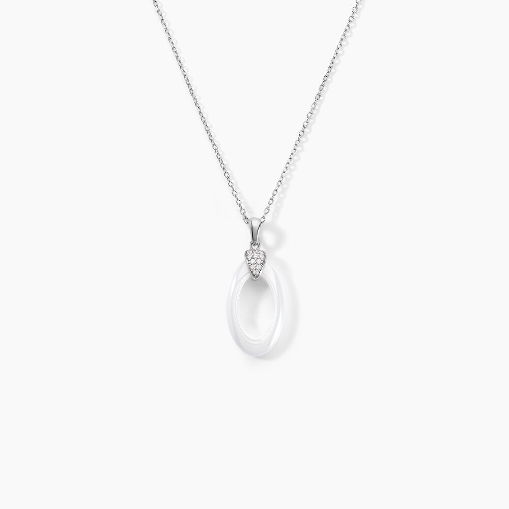 Collier Peer Argent Blanc Oxyde De Zirconium - Colliers avec pierres Femme | Marc Orian