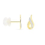 Boucles D'oreilles Puces Anila Gouttes Or Bicolore - Puces Femme | Marc Orian