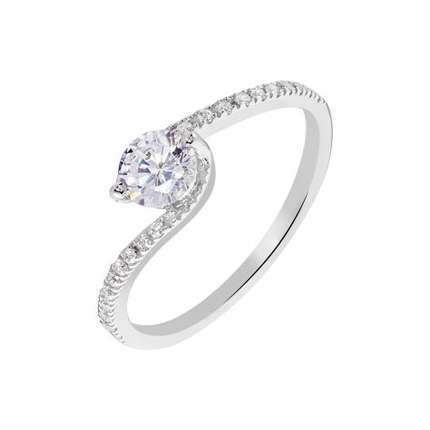 Bague Olly Or Blanc Oxyde De Zirconium - Bagues Solitaire Femme | Marc Orian