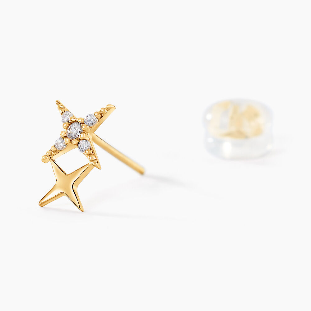 Boucles D'oreilles Puces Lumiere Or Jaune Oxyde De Zirconium - Puces Femme | Marc Orian