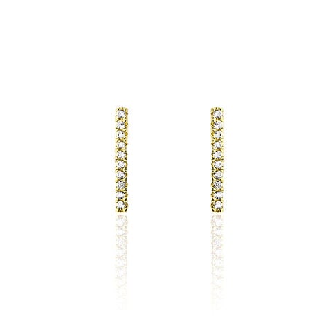 Boucles D'oreilles Pendantes Priscilla Or Jaune Oxyde De Zirconium - Pendantes Femme | Marc Orian