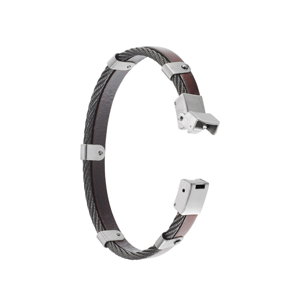 Bracelet Acier Blanc Benito - Bracelets cuir Homme | Marc Orian