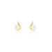 Boucles D'oreilles Puces Pearly Or Jaune Perle De Culture Et Oxyde - Puces Femme | Marc Orian