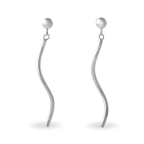 Boucles D'oreilles Pendantes Yaell Argent Blanc - Boucles d'oreilles Pendantes Femme | Marc Orian