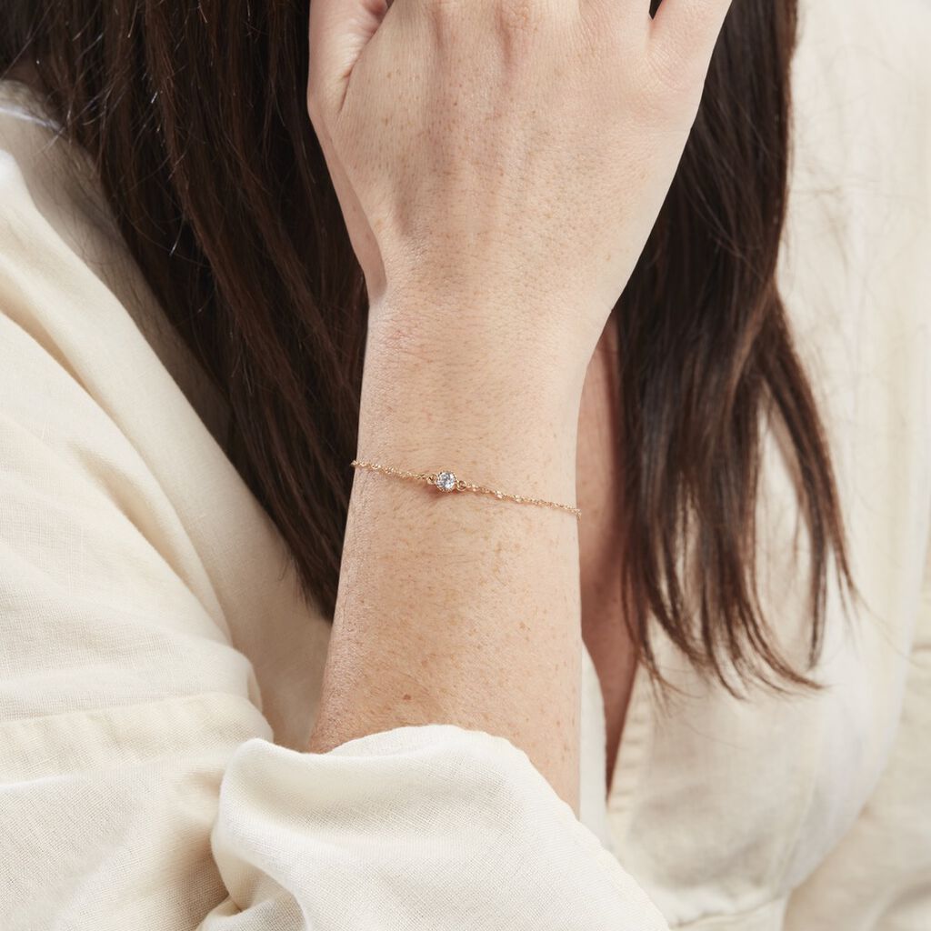 Bracelet Plaqué Or Jaune Lyn Oxyde De Zirconium - Bracelets chaînes Femme | Marc Orian