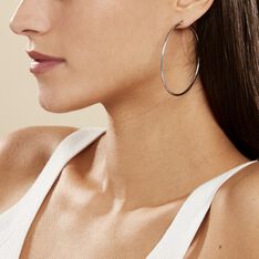 Créoles Carmela Acier Blanc - Boucles d'oreilles Créoles Femme | Marc Orian