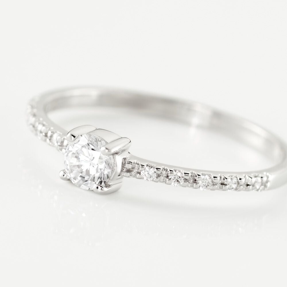 Bague Solitaire Servana Or Blanc Oxyde De Zirconium - Solitaires Femme | Marc Orian