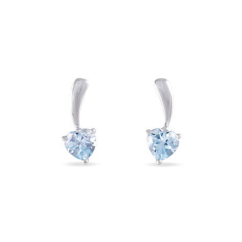 Boucles D'oreilles Pendantes Bertine Or Blanc Topaze - Pendantes Femme | Marc Orian