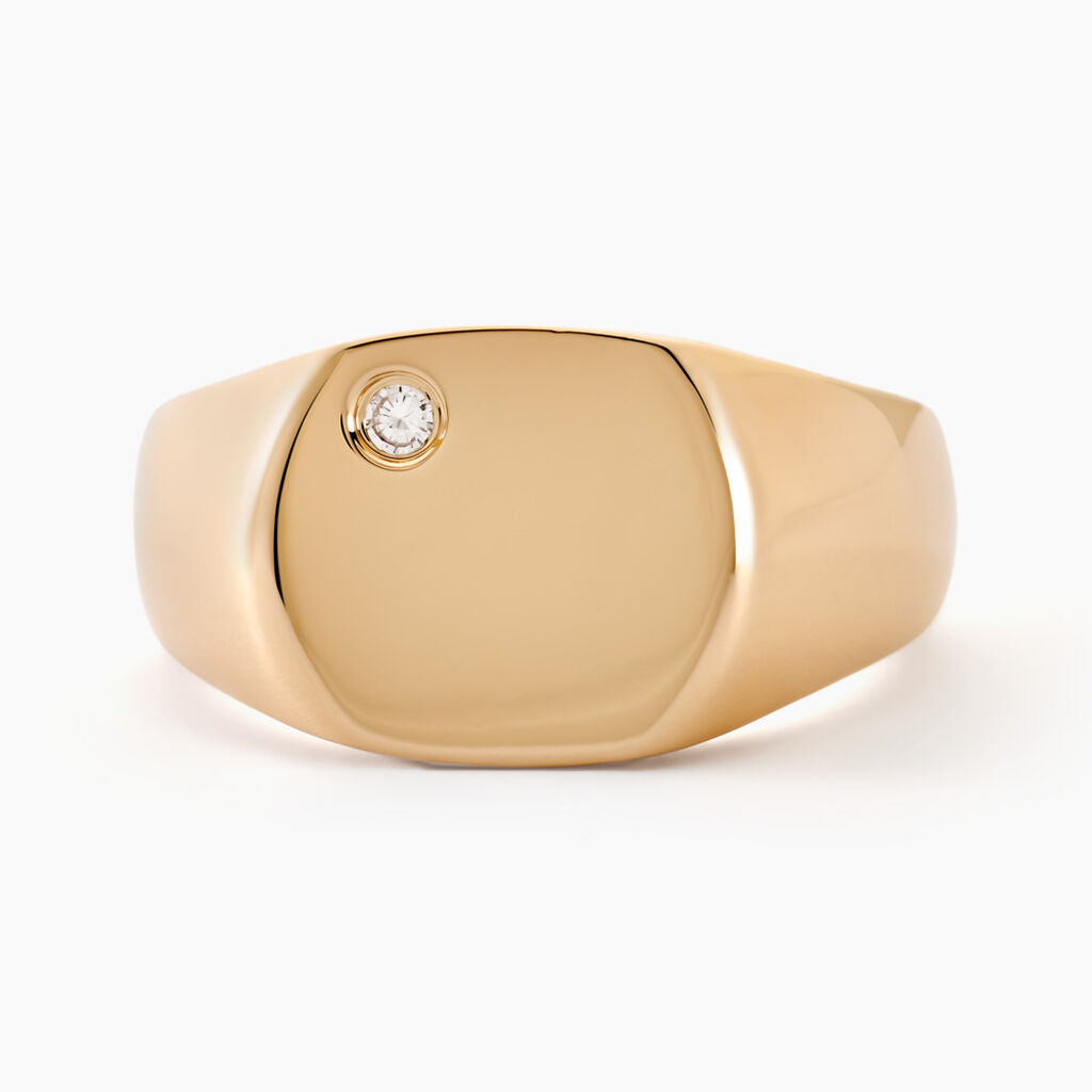 Chevalière Hide Plaqué Or Oxyde De Zirconium - Chevalières Homme | Marc Orian