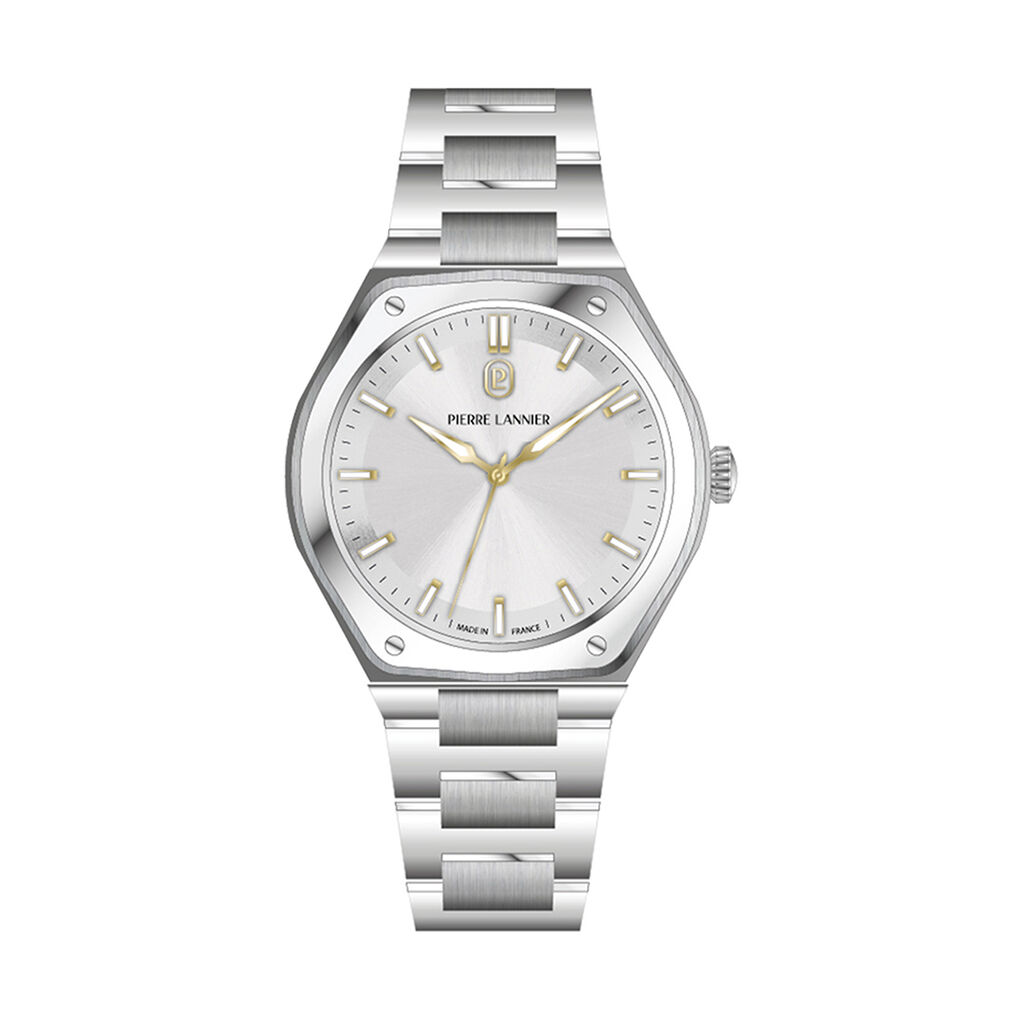 Montre Pierre Lannier Lannier Copilote 34 Argent&eacute; - Montres &eacute;tanches Femme | Marc Orian