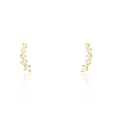 Boucles D'oreilles Puces Youssa Barrettes Or Jaune Oxyde De Zirconium - Puces Femme | Marc Orian