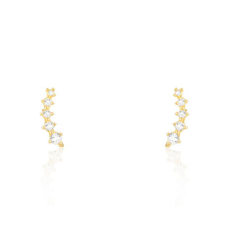 Boucles D'oreilles Puces Youssa Barrettes Or Jaune Oxyde De Zirconium - Clous d'oreilles Femme | Marc Orian