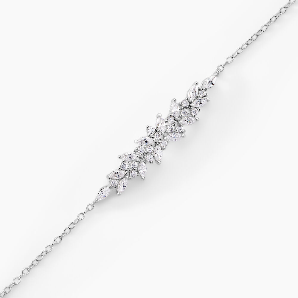 Bracelet Argent Blanc Precieux Flocon Oxyde De Zirconium - Bracelets chaînes Femme | Marc Orian