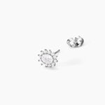 Boucles D'oreilles Puces Oliviane Argent Blanc Oxyde De Zirconium - Puces Femme | Marc Orian
