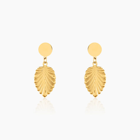 Boucles D'oreilles Pendantes Hristina Acier Jaune - Pendantes Femme | Marc Orian