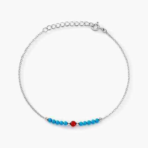 Bracelet Behati Argent Blanc Corail Turquoise - Bracelets fantaisie Femme | Marc Orian