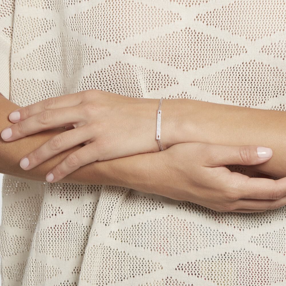 Bracelet Argent Blanc Keylia Oxyde De Zirconium - Bracelets chaînes Femme | Marc Orian