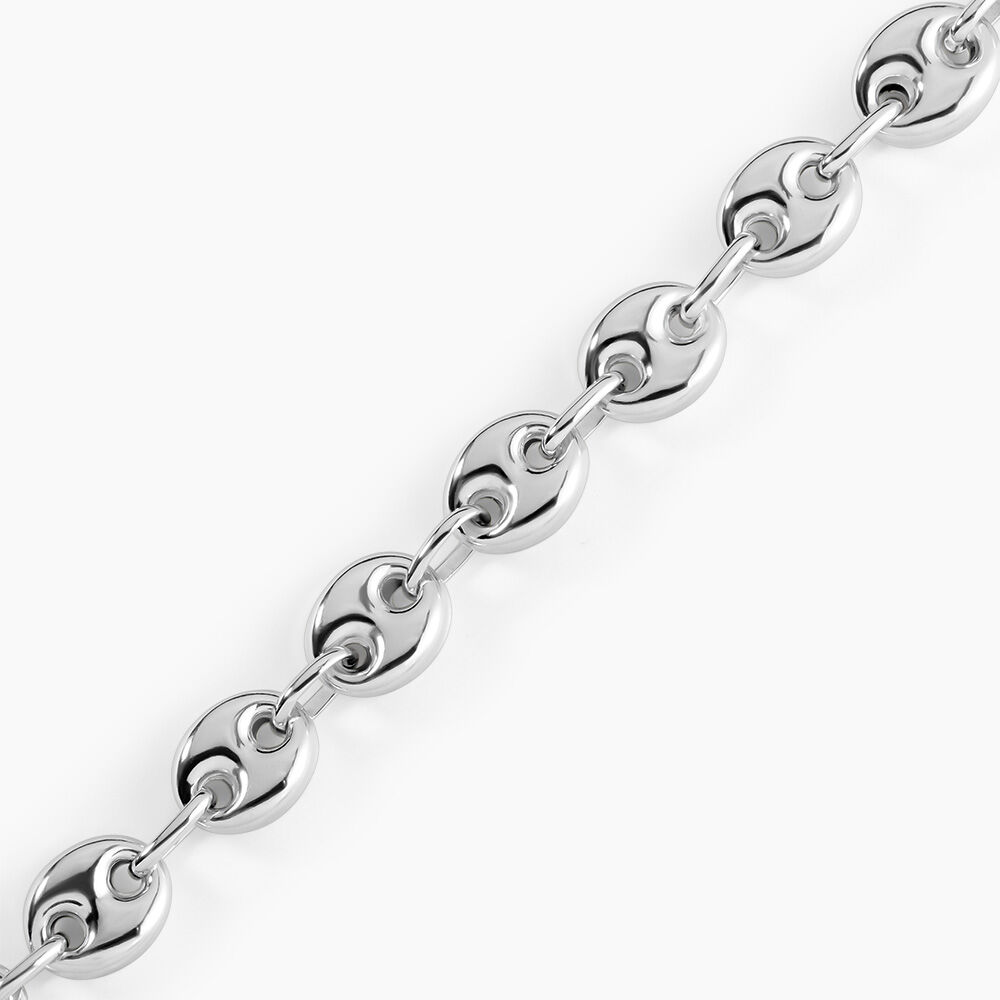Bracelet Carrus Maille Grain De Cafe Argent Blanc - Bracelets mailles Homme | Marc Orian