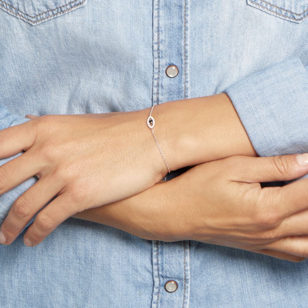 Bracelet Argent Blanc Shemsi Oxyde De Zirconium - Bracelets chaînes Femme | Marc Orian