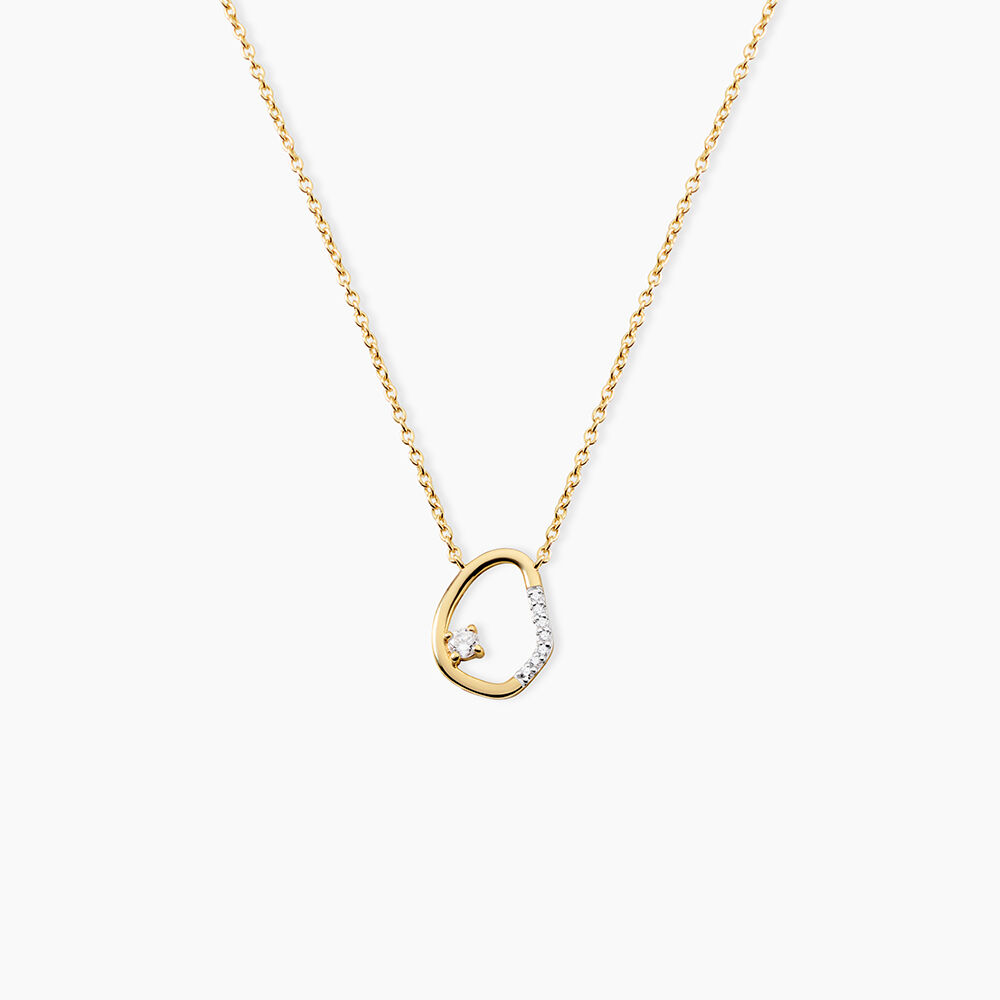 Collier Galia Argent Dor&eacute; A L'Or 750/1000 Oxyde De Zirconium - Colliers avec pierres Femme | Marc Orian